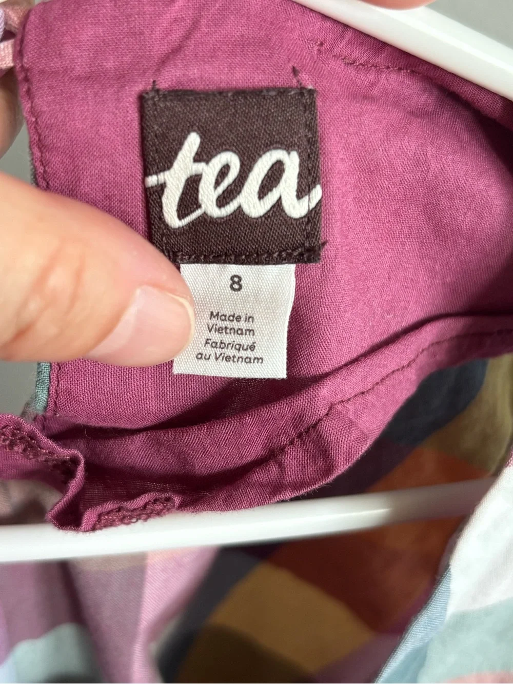Tea Collection Girls Madras Ruffle Tank Dress Suez Plaid Sleeveless size 8